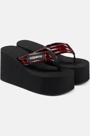 COPERNI Tongs à plateforme en cuir à logo