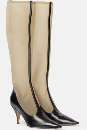 The Row Bottes en résille et cuir
