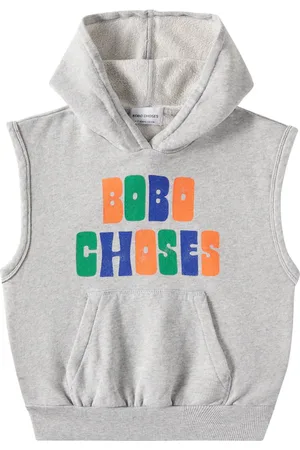 Bobo Choses Gilet à capuche en coton à logo
