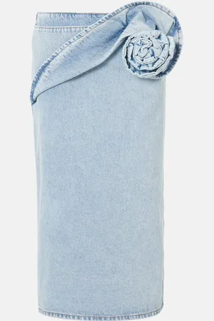 MAGDA BUTRYM Jupe crayon en jean à fleur
