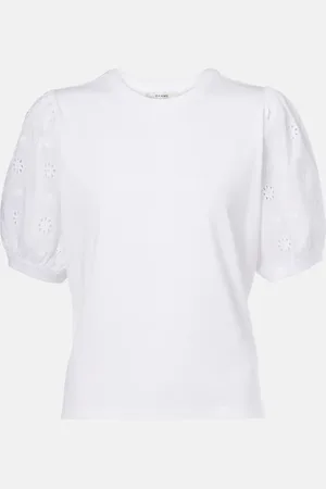 Frame T-shirt en coton et dentelle