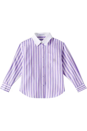 Brunello Cucinelli Blouse rayée en coton et soie