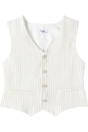 Il gufo Gilet rayé en lin