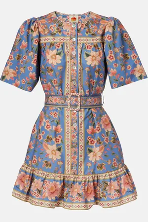 Farm Rio Robe Superbloom Tapestry imprimée en coton