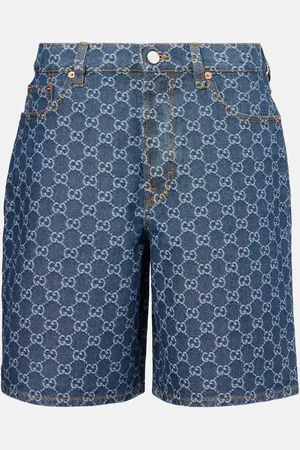 Gucci Bermuda en jean et cuir