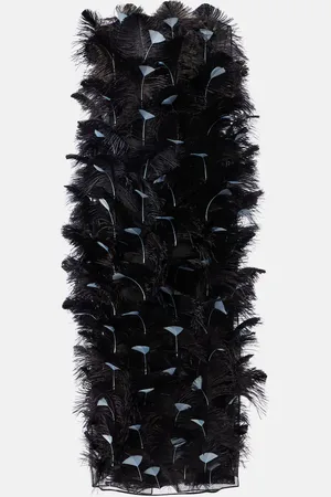 Prada Robe de cocktail en soie à plumes