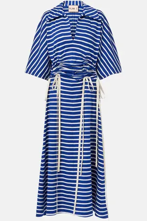 Plan C Robe midi rayée en coton