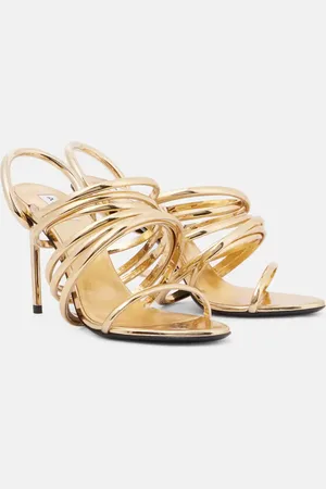 Alaïa Alaïa Sandales Spiral 90 en cuir métallisé