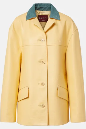 Gucci Veste en cuir à logo