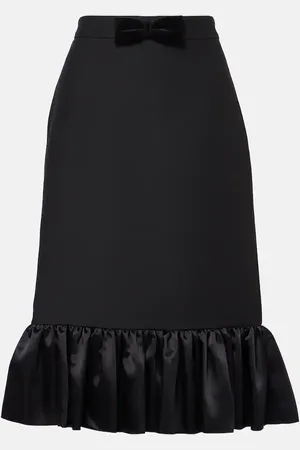 VALENTINO Jupe midi en Crepe Couture