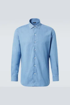 Ermenegildo Zegna Chemise en jean, coton et lin