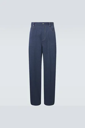 Bottega Veneta Pantalon ample en laine et coton