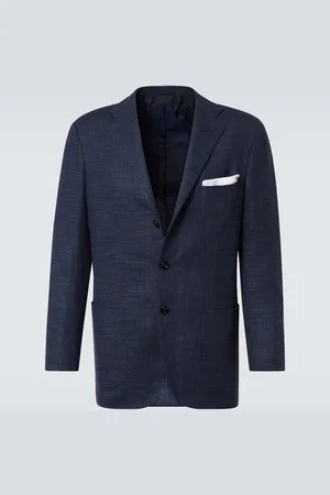 Kiton Blazer en laine, soie et coton mélangés