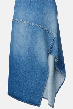 Plan C Jupe midi asymétrique en jean