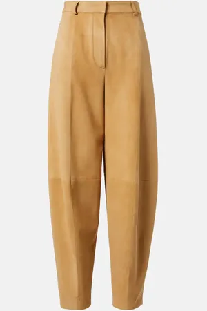Loro Piana Pantalon à taille haute en daim