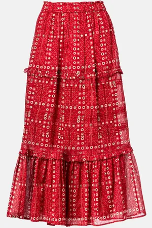 Marant Etoile Jupe longue Diya imprimée en coton