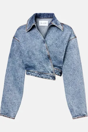 Alaïa Alaïa Veste raccourcie asymétrique en jean