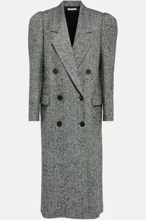 Alessandra Rich Manteau rayé en laine mélangée