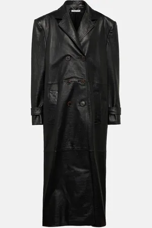 Alessandra Rich Manteau oversize en cuir embossé