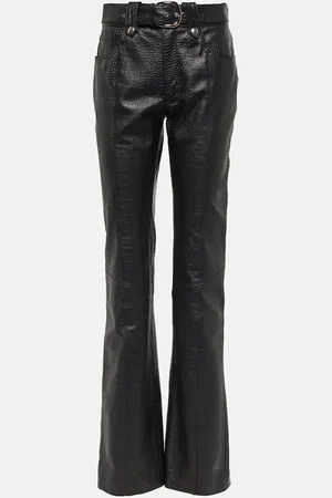 Alessandra Rich Pantalon en cuir embossé
