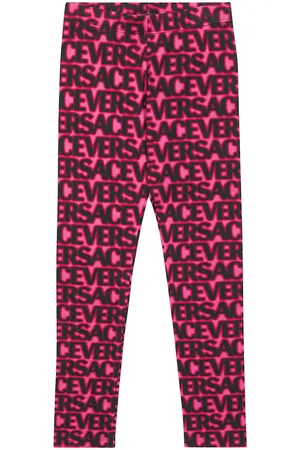 VERSACE Legging à logo en coton mélangé