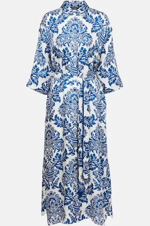 Max Mara Robe midi Camelia imprimée en soie
