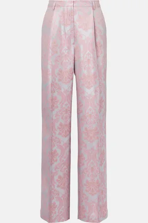 DRIES VAN NOTEN Pantalon droit en jacquard à fleurs