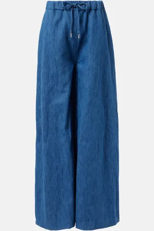 GABRIELA HEARST Pantalon ample Gelos à taille haute en coton et lin