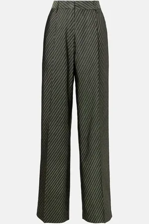 DRIES VAN NOTEN Pantalon ample rayé à taille haute