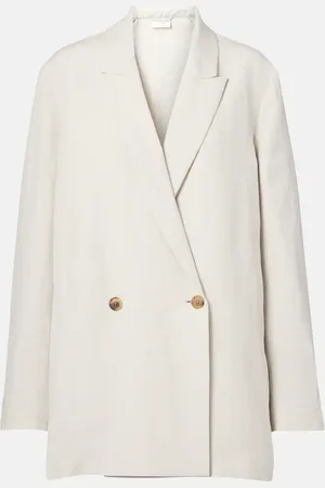 The Row Blazer Nat en soie et lin