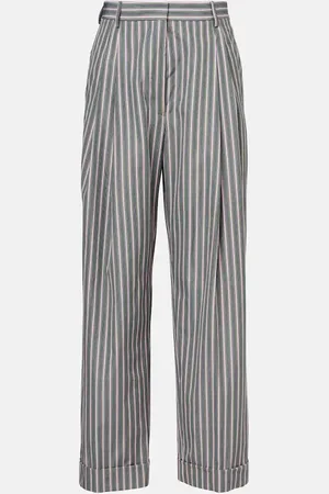 DRIES VAN NOTEN Pantalon droit rayé en coton
