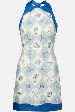 ALÉMAIS Alémais Robe Pia imprimée en lin