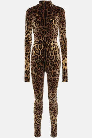 Dolce & Gabbana Combinaison en coton mélangé à motif léopard