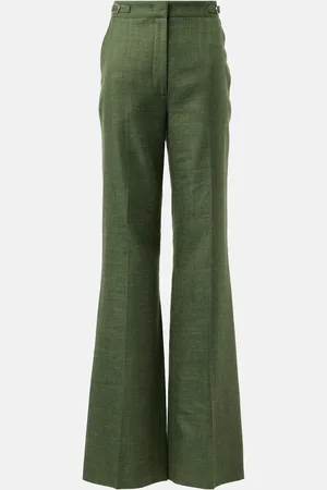 GABRIELA HEARST Pantalon de costume Vesta à taille haute en laine, soie et lin