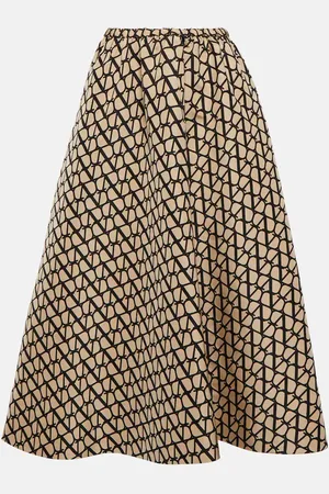 VALENTINO Jupe midi Toile Iconographe en soie