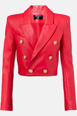 Balmain Veste raccourcie en cuir