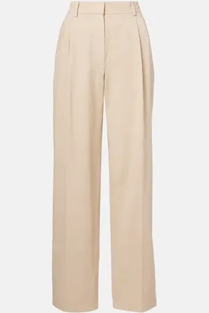 The Row Pantalon ample Lilas en coton et lin