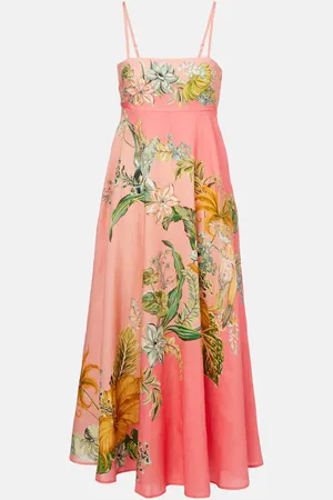 ALÉMAIS Alémais Robe longue imprimée en lin