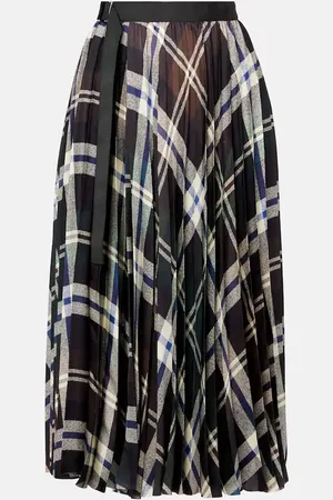 SACAI Jupe midi à carreaux