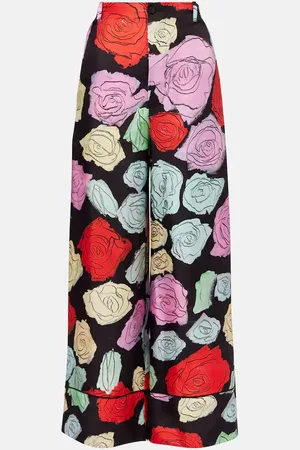 Marni Pantalon ample en soie à fleurs