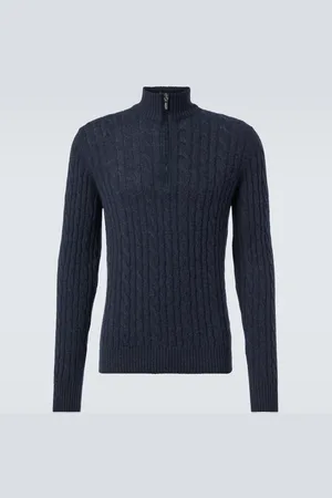 Loro Piana Pull Mezzocollo Treccia en cachemire