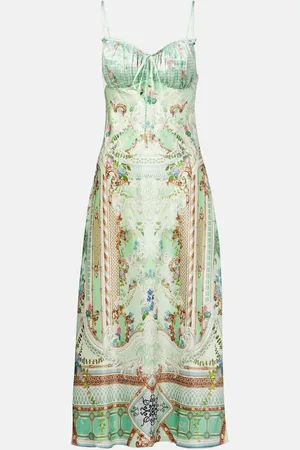 Camilla Robe midi imprimée en soie