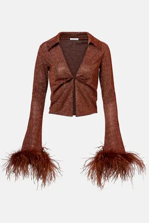 Oseree Oséree Blouse Lumière Plumage à plumes