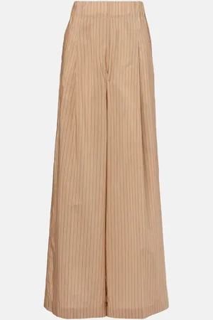 DRIES VAN NOTEN Pantalon ample rayé en coton mélangé
