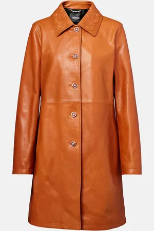 VERSACE Manteau Barocco en cuir