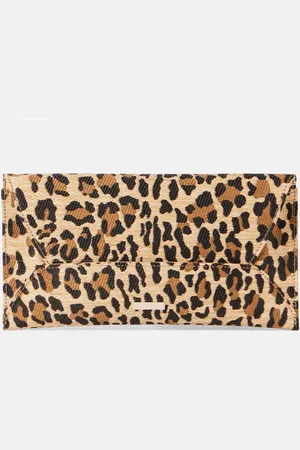 Aquazzura Pochette en raphia à motif léopard