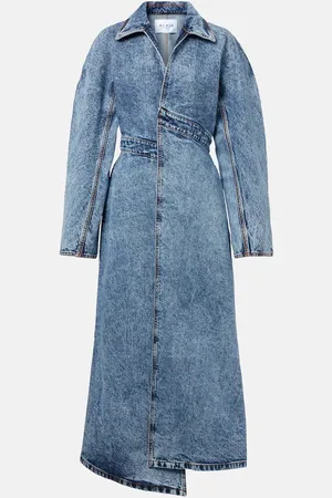Alaïa Alaïa Manteau asymétrique en jean