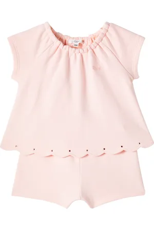 Chloé Chloé Kids Bébé – Combi-short en coton à logo