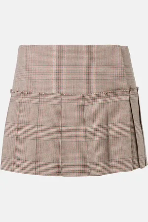 Alexander McQueen Mini-jupe Heritage Check en laine