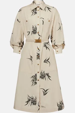 Moncler Robe chemise en coton à fleurs